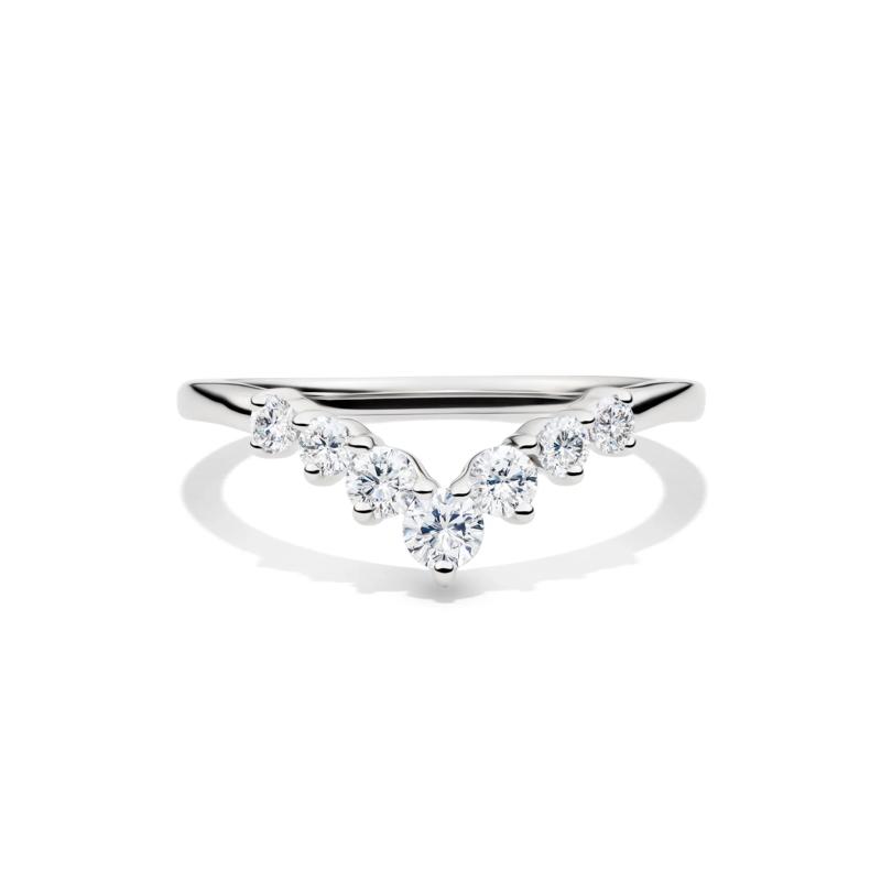 1/2 ct. tw. Diamond Contour Band in 14K White Gold – Image 1 of 4