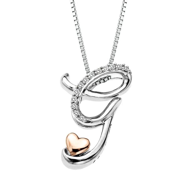 Diamond G Initial Necklace – Image 1 of 2