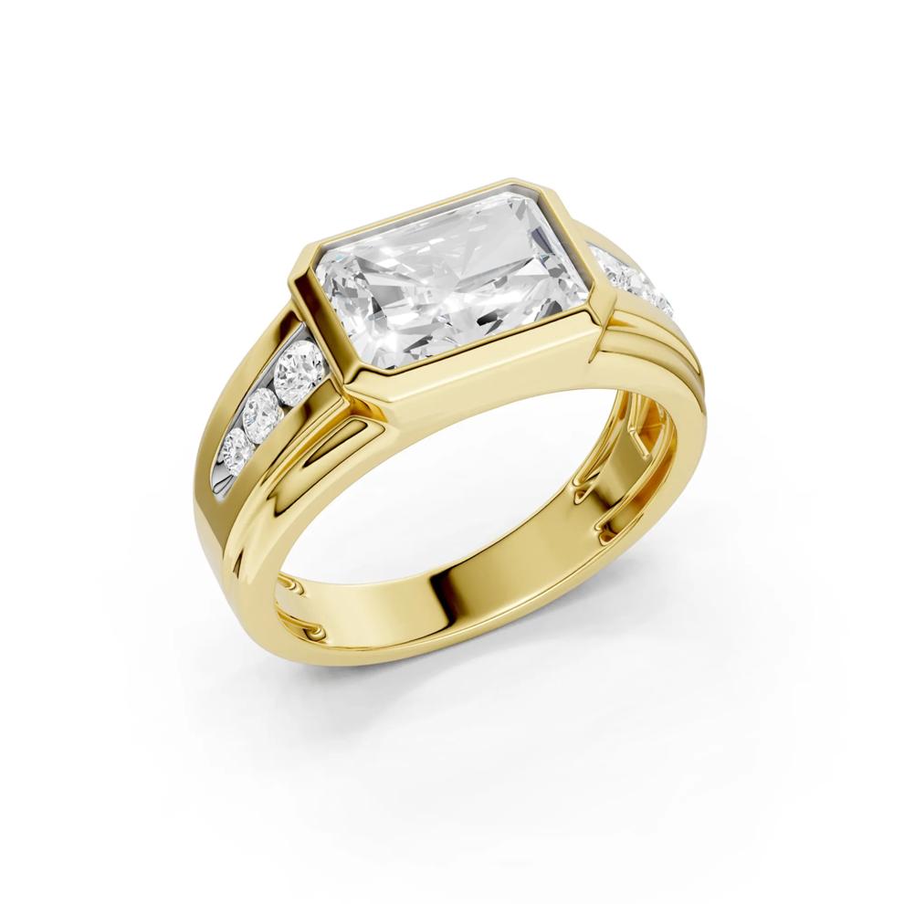 Men's Lab Grown Diamond Radiant Channel-Set Band in 10K Yellow Gold (3 1/4 ct. t.w) – Image 2 of 4