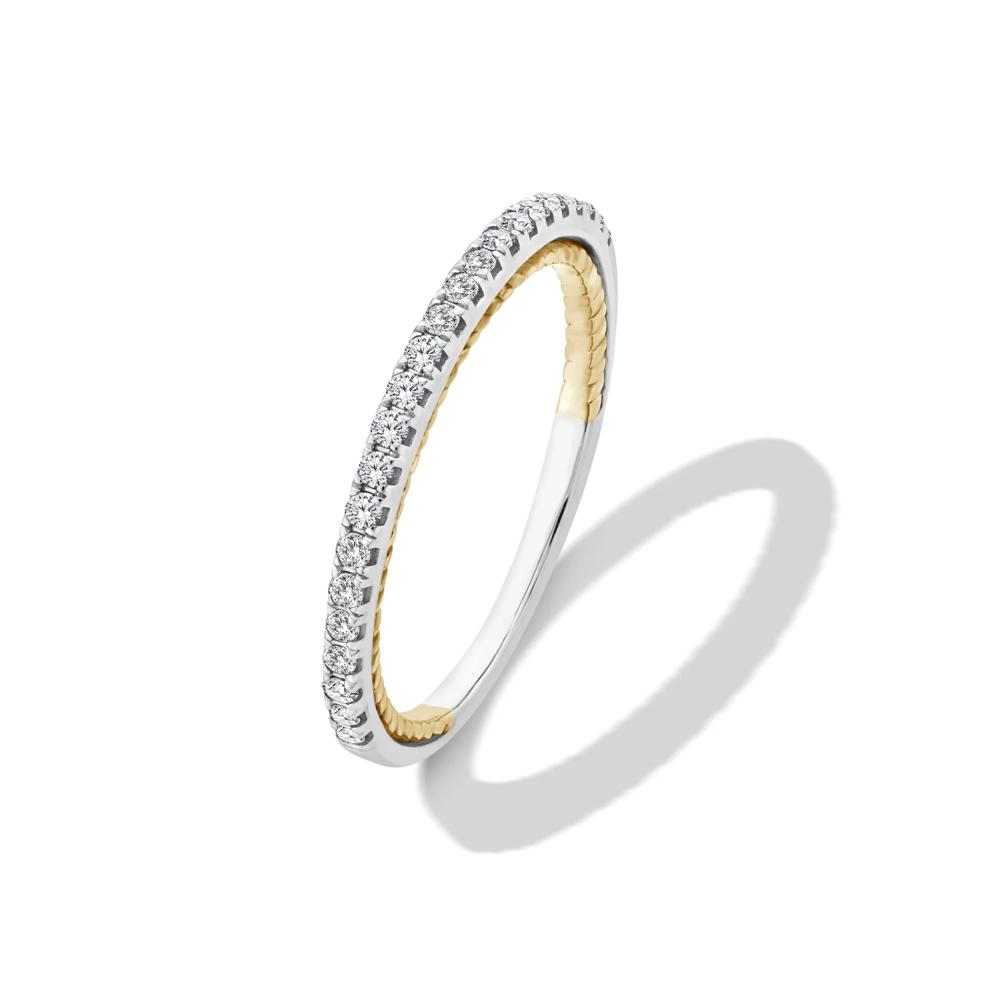 Diamond Anniversary Band in 10K White &amp; Yellow Gold (1/5 ct. tw.) – Image 4 of 4
