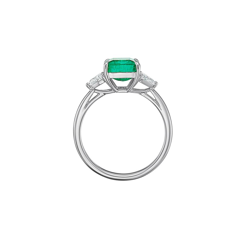 Emerald &amp; Diamond Ring in 14K White Gold (1/3 ct. tw.) – Image 2 of 3