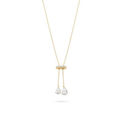 Lab Grown Diamond Pear-Shaped Lariat Necklace in 14K Gold