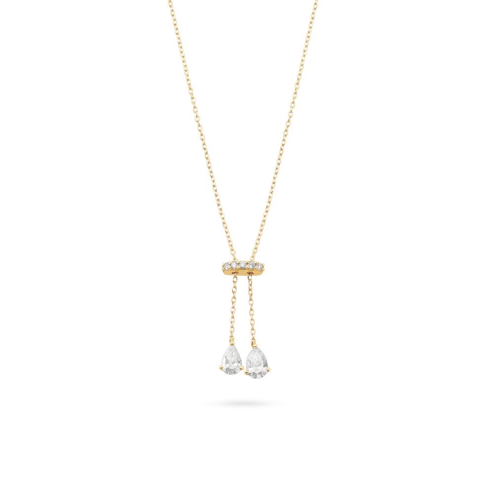 Lab Grown Diamond Pear-Shaped Lariat Necklace in 14K Gold – Image 1 of 1