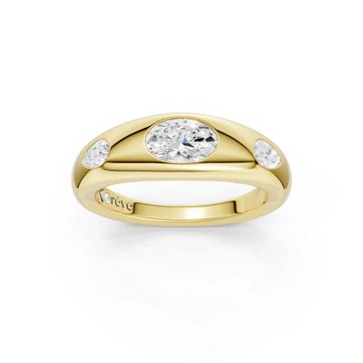 Lab Grown Diamond Oval & Pear-Shaped Ring in 14K Yellow Gold (3/4 ct. tw.)