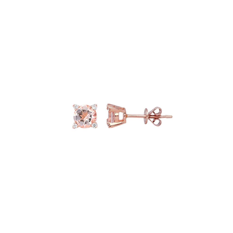 Morganite &amp; Diamond Earrings in 10K Rose Gold – Image 1 of 1