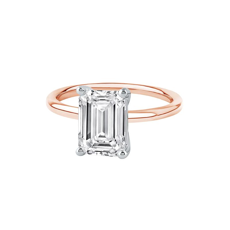 Lab Grown Diamond Emerald-Cut Solitaire Ring in 14k Rose Gold &#40;3 ct.&#41; – Image 4 of 4