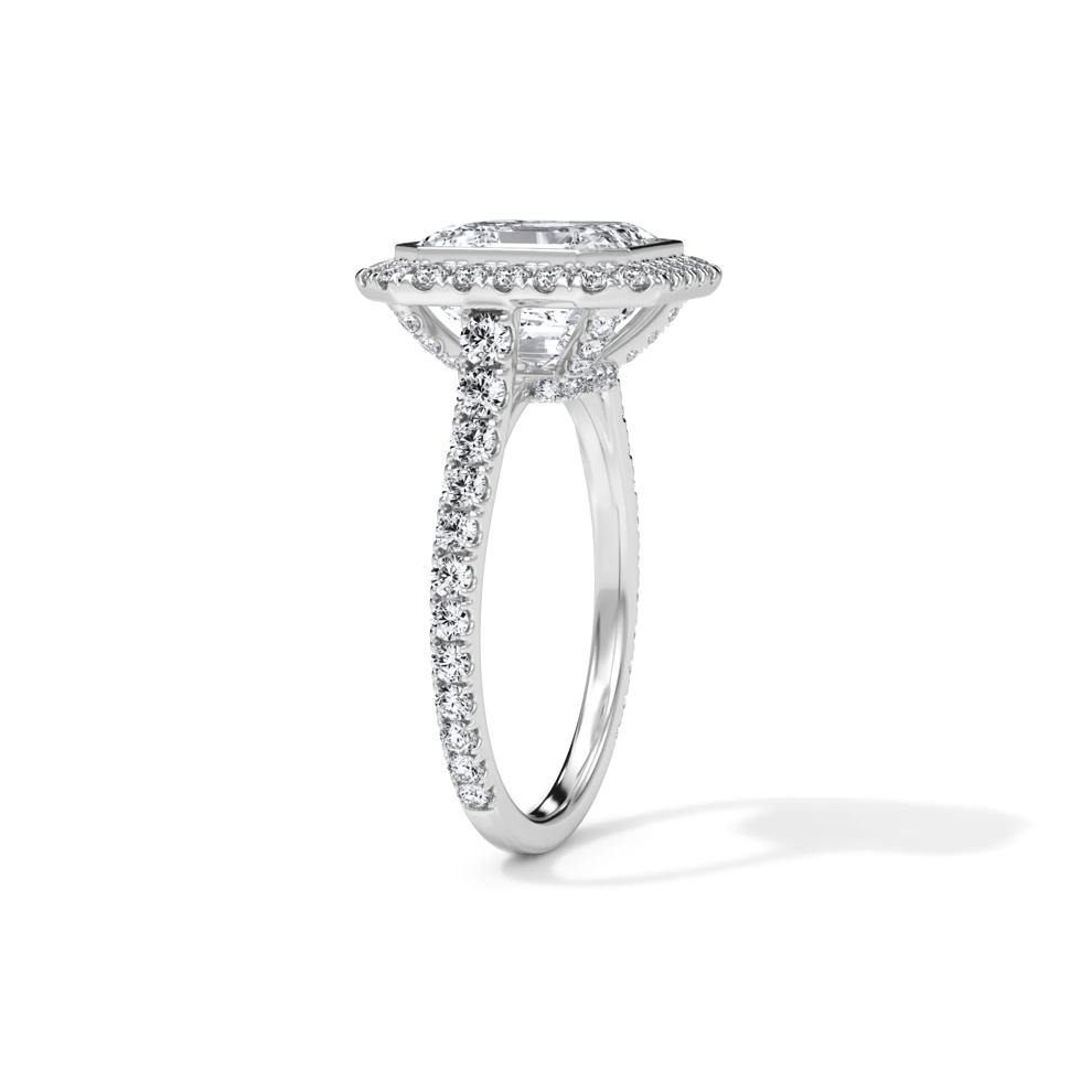 Lab Grown Diamond Asscher-Cut Halo Engagement Ring in Platinum (4 3/4 ct. tw.)  – Image 3 of 4