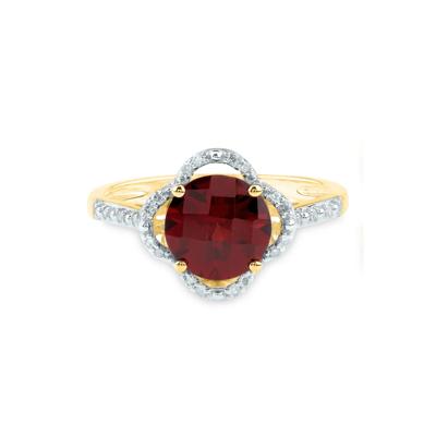Checkerboard-Cut Gemstone Ring in 10K Gold (1/10 ct. tw.)