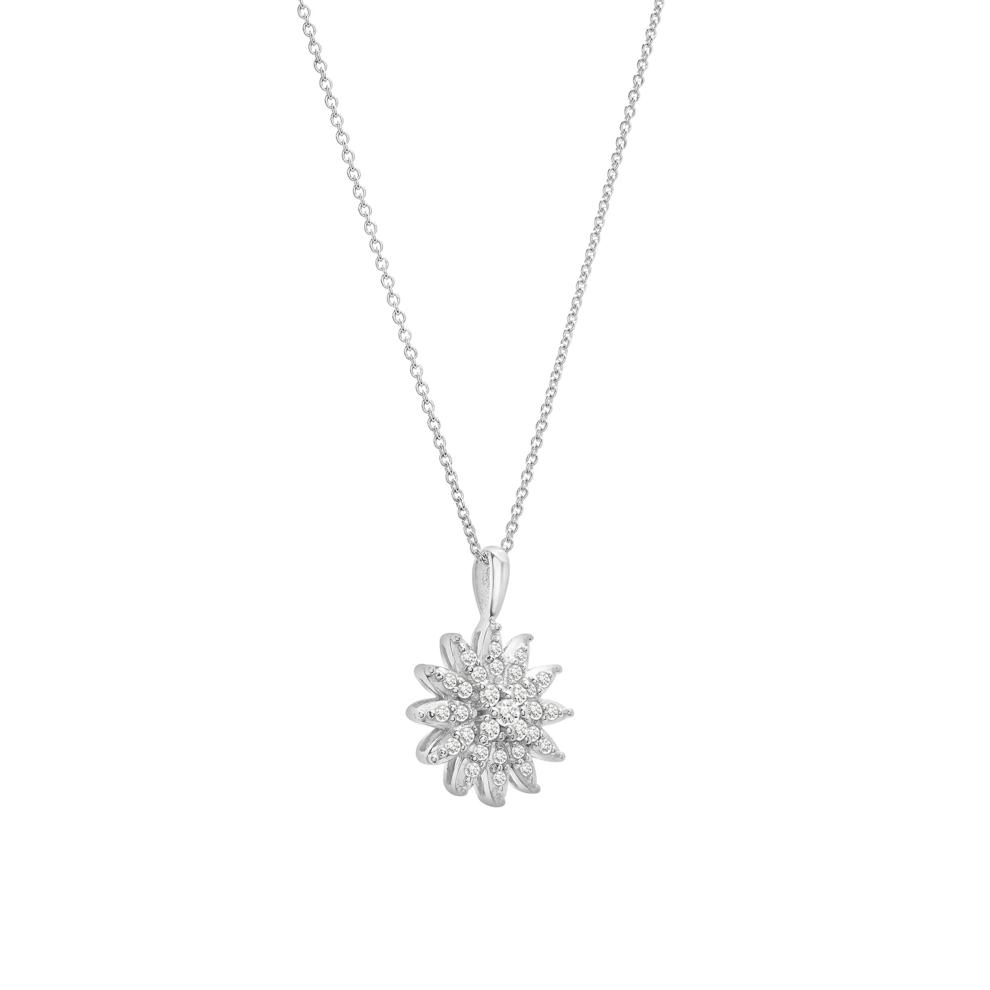 Diamond Flower Pendant &amp; Stud Earrings Boxed Set in Sterling Silver (1/2 ct. tw.) – Image 6 of 6