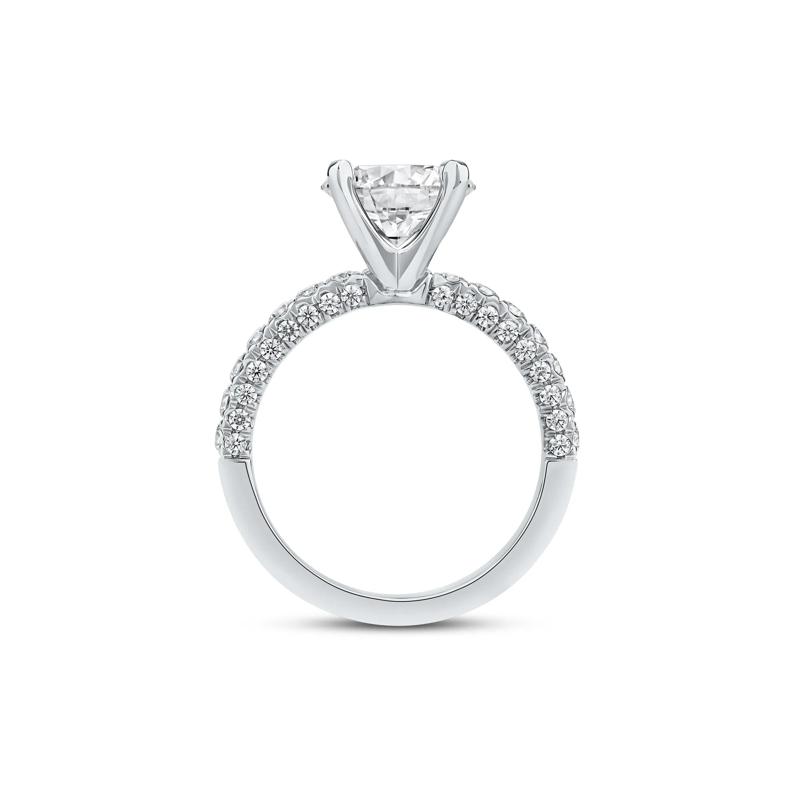 3/4 ct. tw. Round Lab Grown Diamond Semi-Mount Engagement Ring in 14k White Gold &#40;Setting Only&#41; – Image 3 of 6