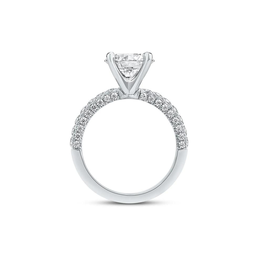 3/4 ct. tw. Round Lab Grown Diamond Semi-Mount Engagement Ring in 14k White Gold (Setting Only) – Image 3 of 6