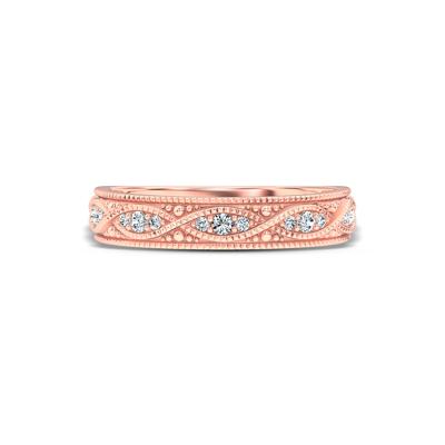 Lab Grown Diamond Vintage Anniversary Band in 10K Rose Gold (1/7 ct. tw.)