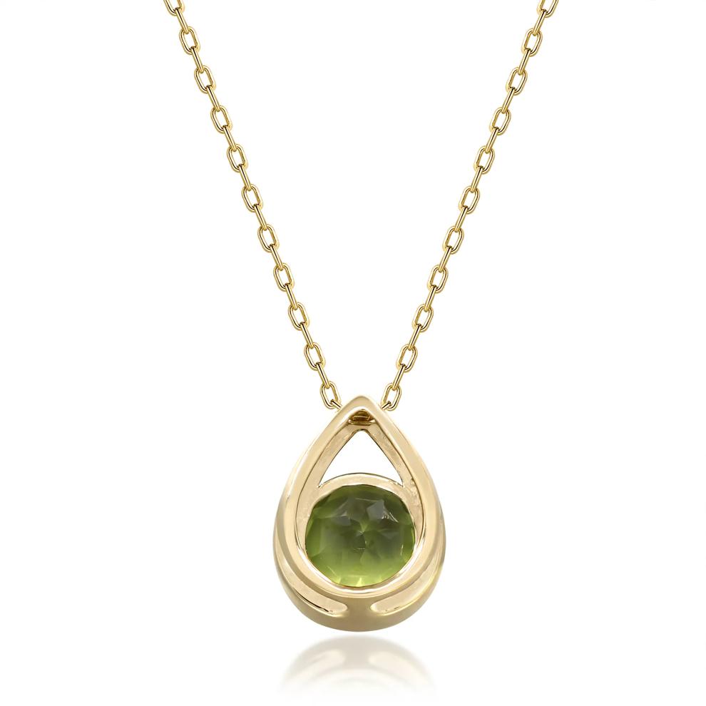 Round Peridot Pendant in 10K Yellow Gold – Image 3 of 3