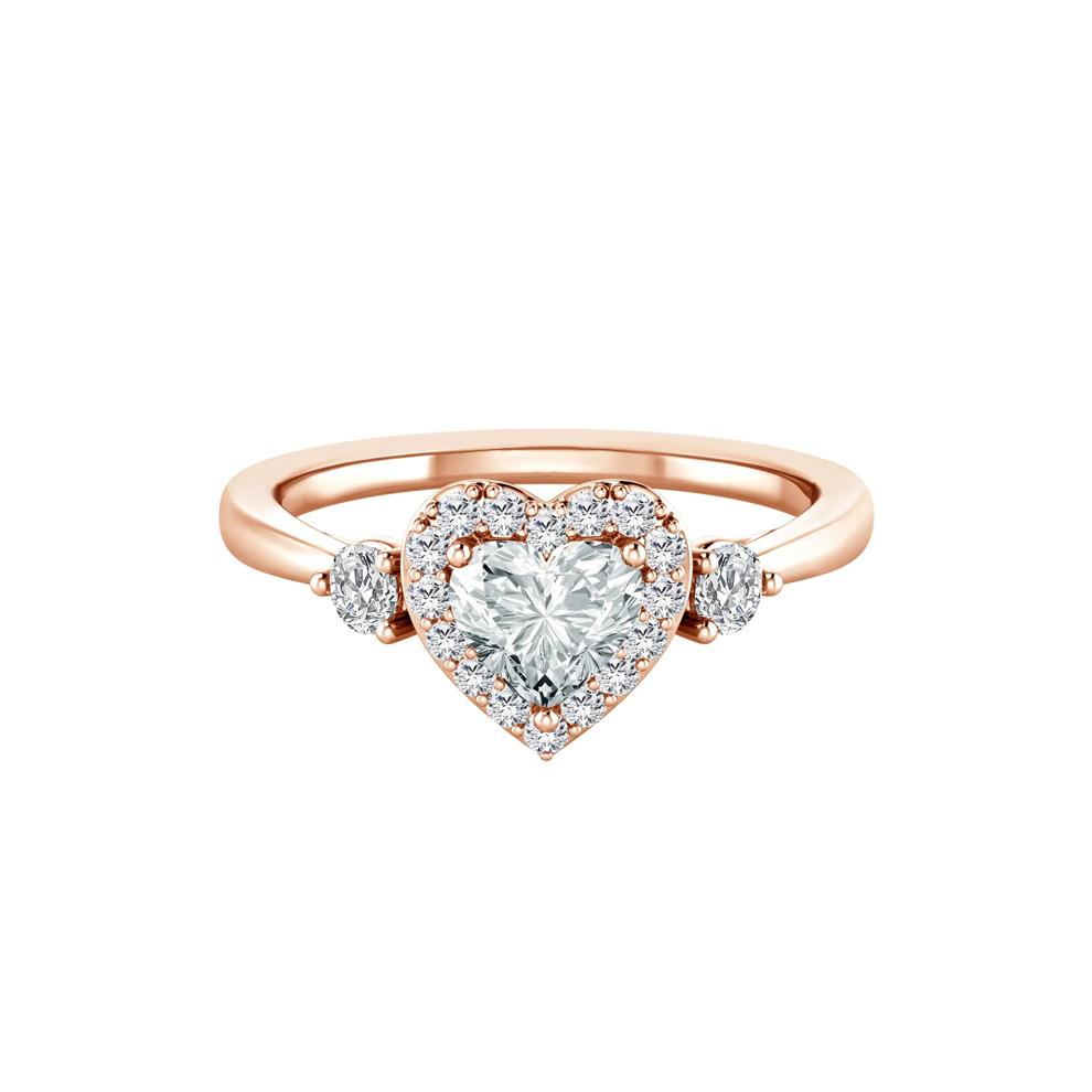 Lab Grown Diamond Heart Promise Ring in 10K Rose Gold (1/2 ct. tw.) – Image 1 of 3
