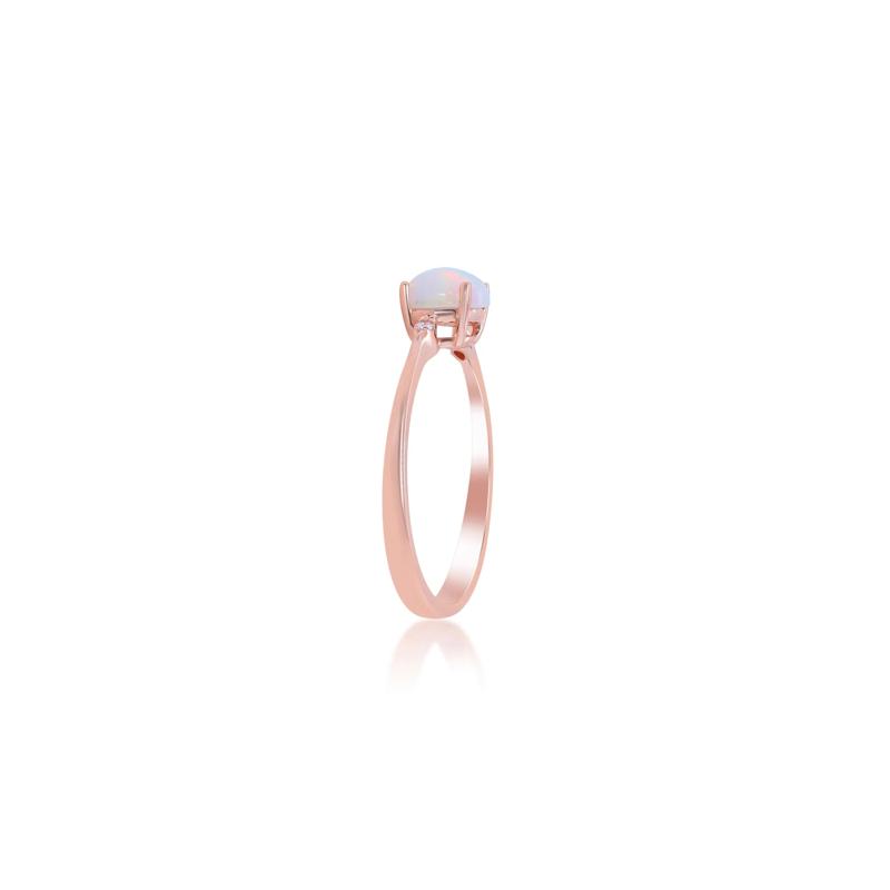 Opal and Diamond Accent Ring in 10K Rose Gold  – Image 3 of 5