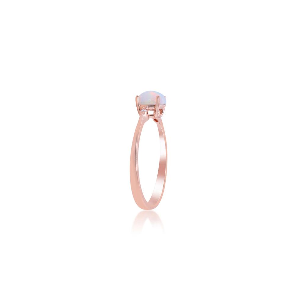 Opal and Diamond Accent Ring in 10K Rose Gold  – Image 3 of 5