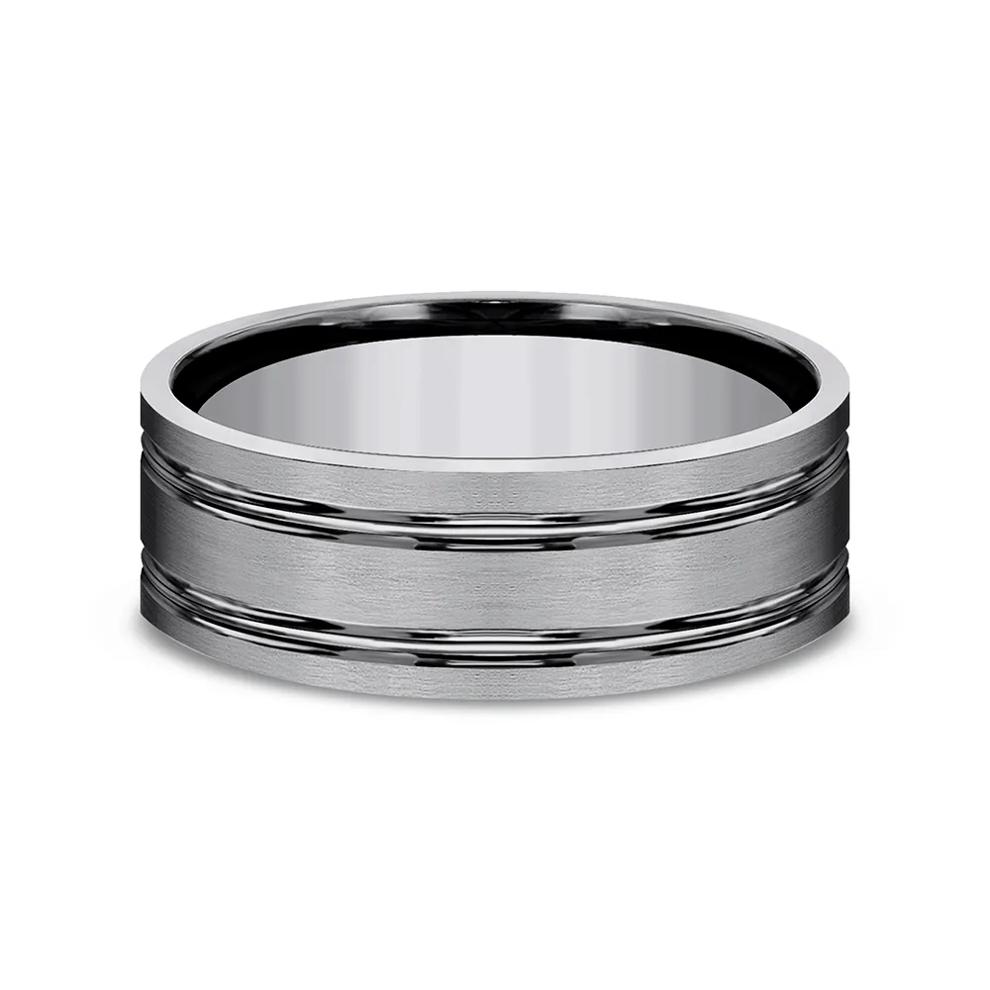 Men's Satin Finish Wedding Band in Gray Titanium, 8mm – Image 1 of 3
