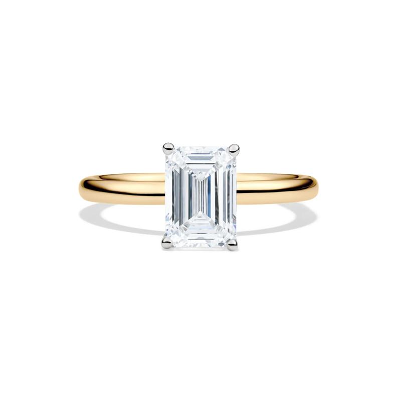Lab Grown Diamond Emerald-Cut Solitaire Ring in 14K Yellow Gold &#40;2 ct.&#41; – Image 1 of 4