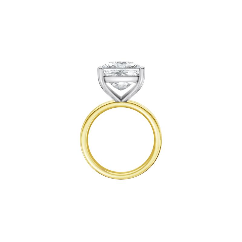 Lab Grown Diamond Elongated Cushion-Cut Engagement Ring in 14K Yellow and White Gold &#40;9 ct. tw.&#41; – Image 2 of 4