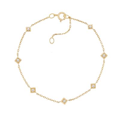 Diamond Round Bracelet in 14K Yellow Gold (1/10 ct. tw.)