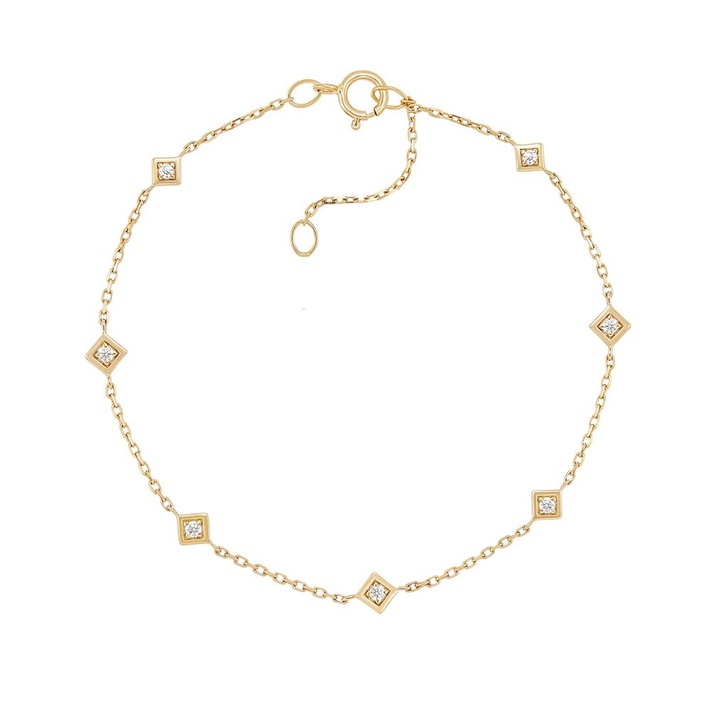 Diamond Round Bracelet in 14K Yellow Gold (1/10 ct. tw.) – Image 1 of 2