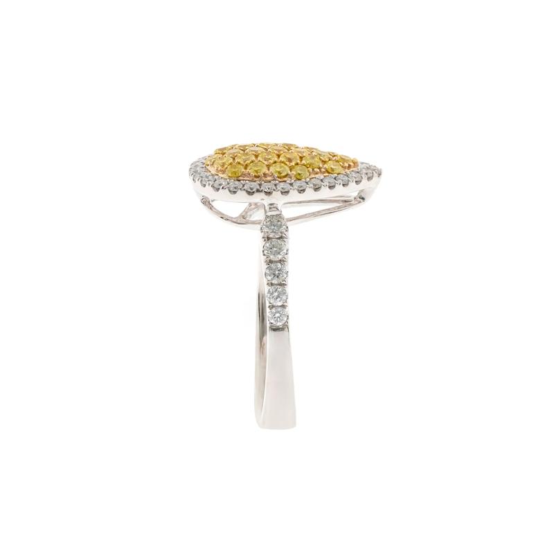 Yellow Diamond Pear-Shaped Ring in 14K White Gold &#40;7/8 ct. tw.&#41; – Image 3 of 5