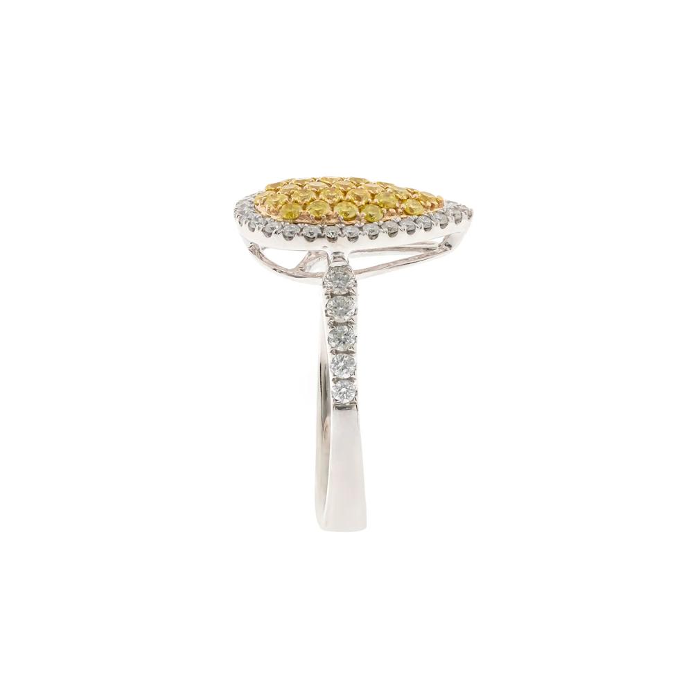 Yellow Diamond Pear-Shaped Ring in 14K White Gold (7/8 ct. tw.) – Image 3 of 5