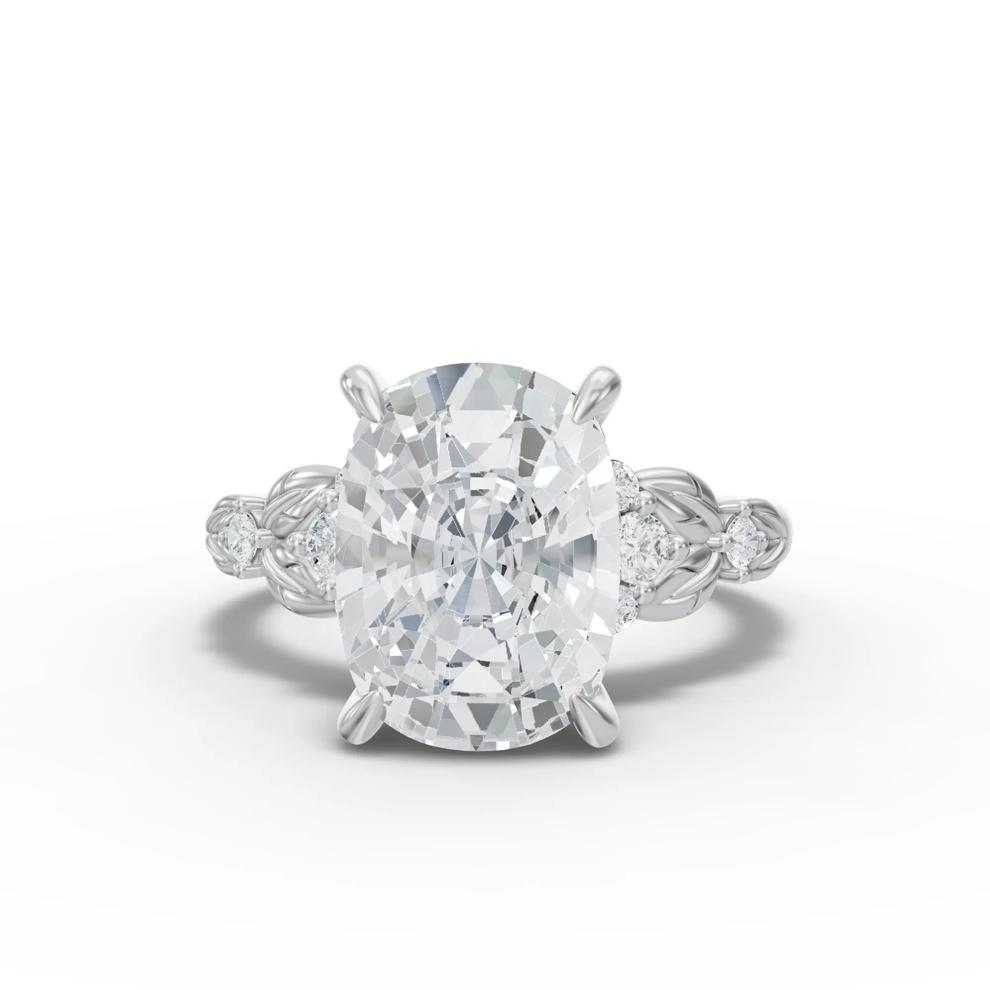 Lab Grown Diamond Elongated Cushion Center Engagement Ring in 14K White Gold (4 1/3 ct. tw.) – Image 1 of 4