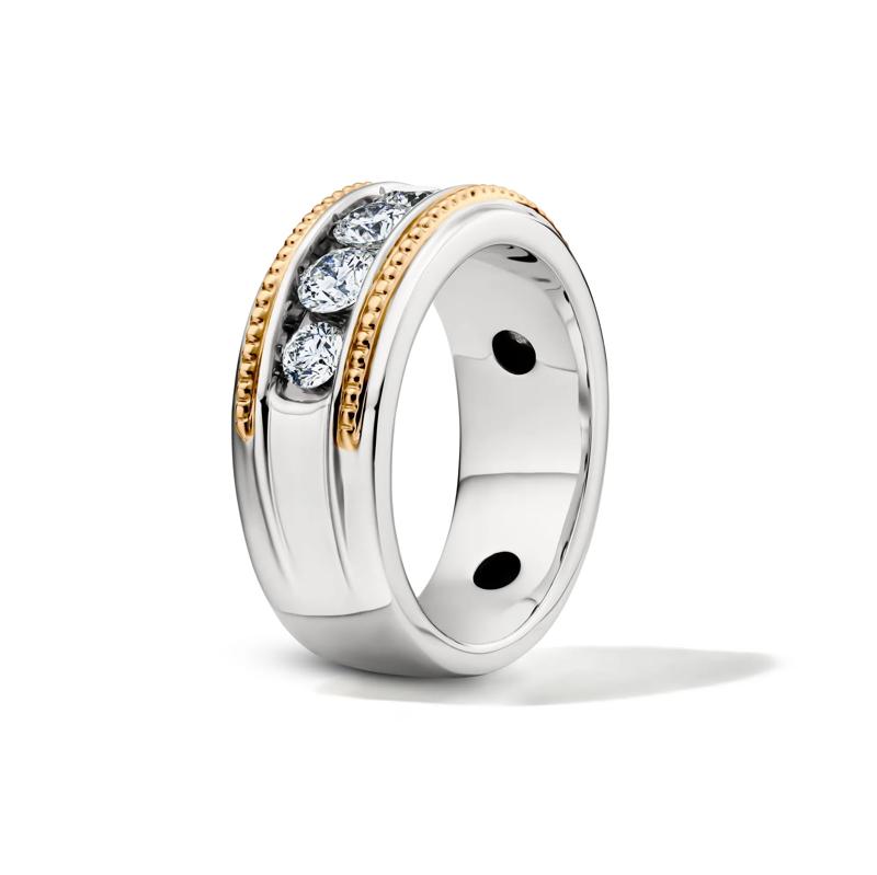 Men&rsquo;s Lab Grown Diamond Band in 10K White and Yellow Gold &#40;1 1/2 ct. tw.&#41;  – Image 3 of 4