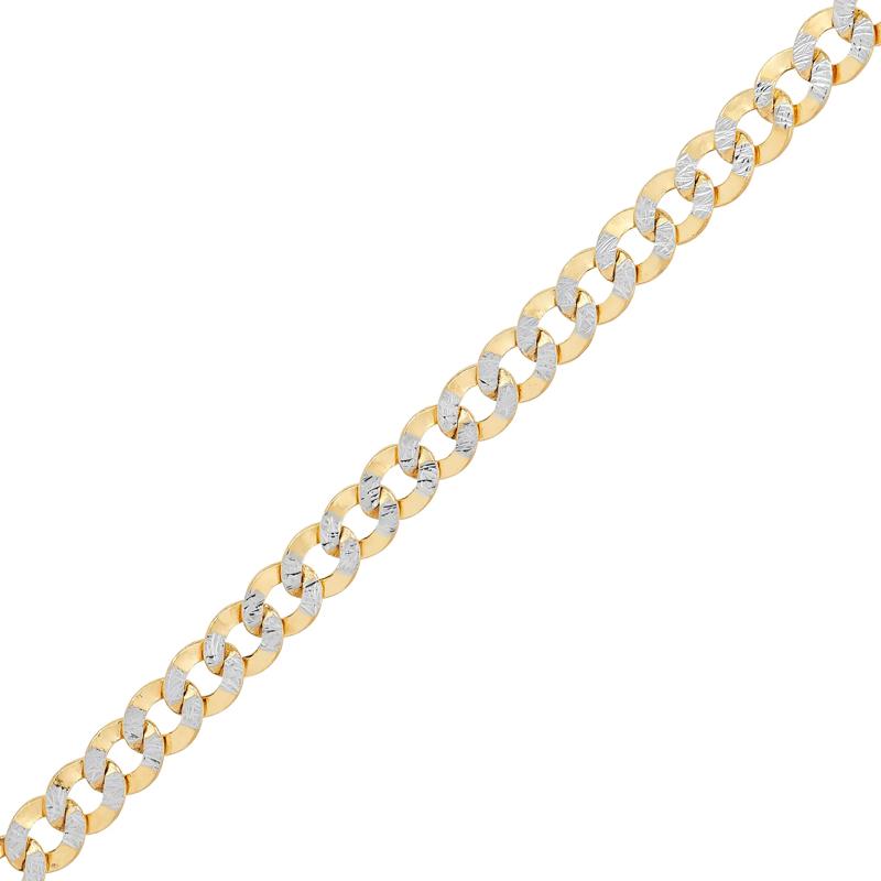 Men&rsquo;s Pave Diamond-Cut Curb Chain in 14K Yellow Gold, 2.4MM, 18&rdquo; – Image 2 of 3
