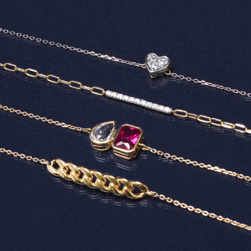 Lab-Created Ruby and Lab-Created White Sapphire Toi et Moi Two-Stone Bracelet in Vermeil – Image 3 of 3