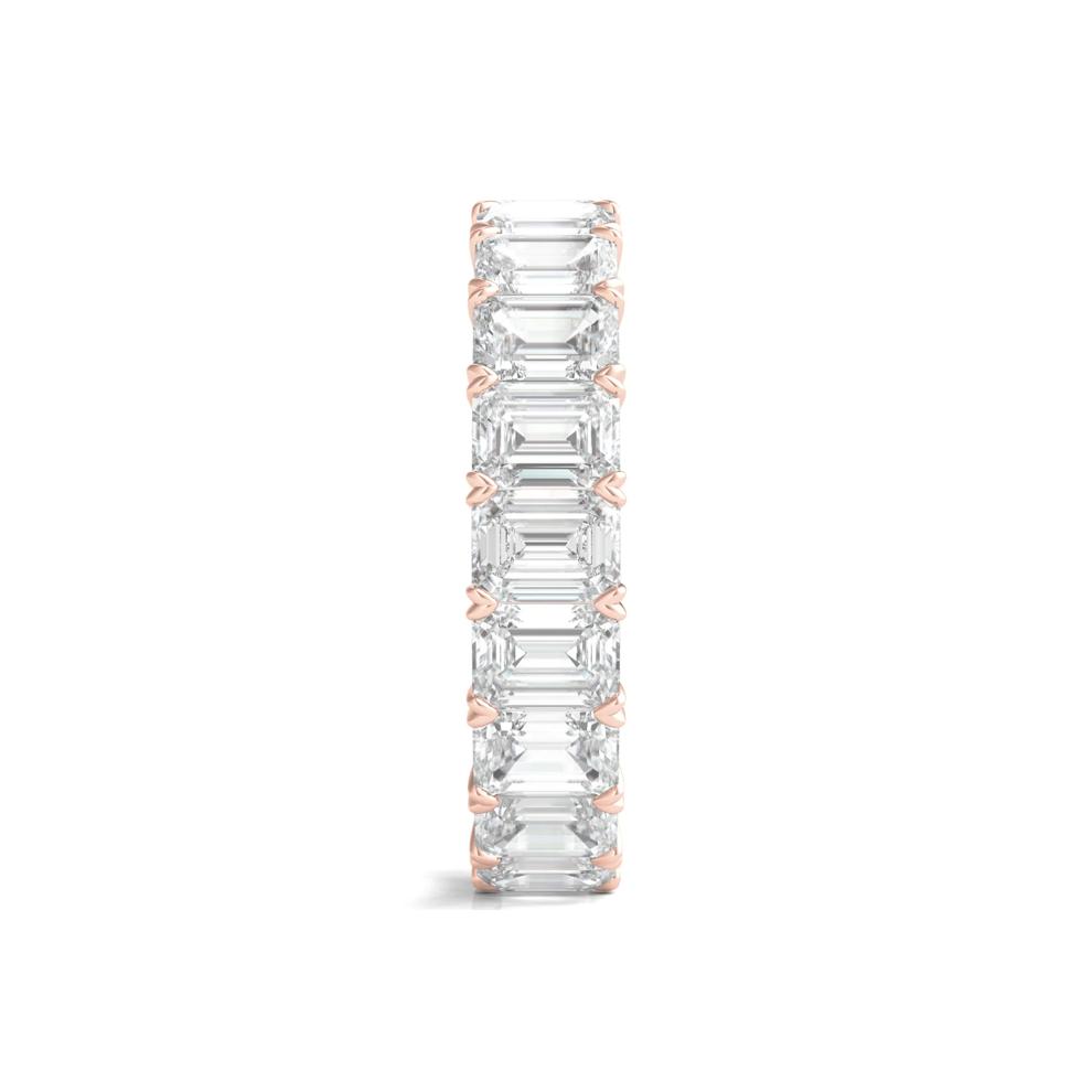 Emerald-Cut Diamond Wedding Band with Eternity Setting in 14K Rose Gold (5 ct. tw.) – Image 3 of 3