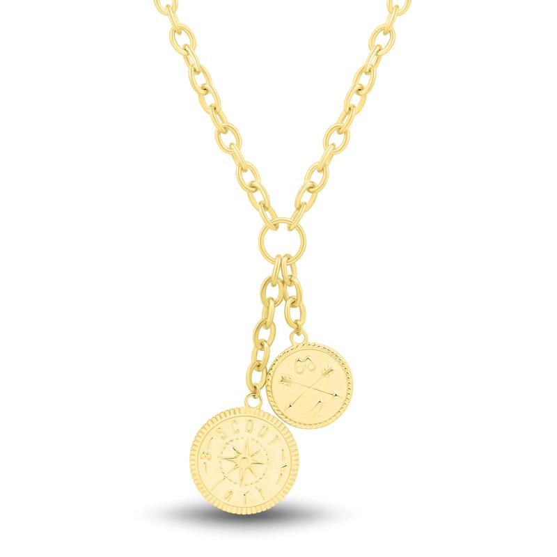 Medallion Charm Necklace in Vermeil, 17&quot; – Image 1 of 3