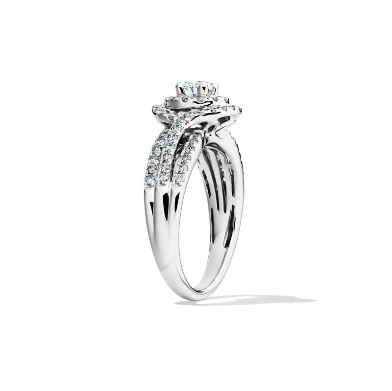 Diamond Double Halo Engagement Ring in 14K White Gold &#40;1 ct. tw.&#41; – Image 3 of 5