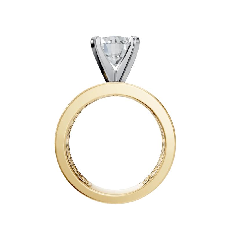 Wide Shank Semi-Mount Engagements Ring in 14K Gold (Setting Only) – Image 2 of 8