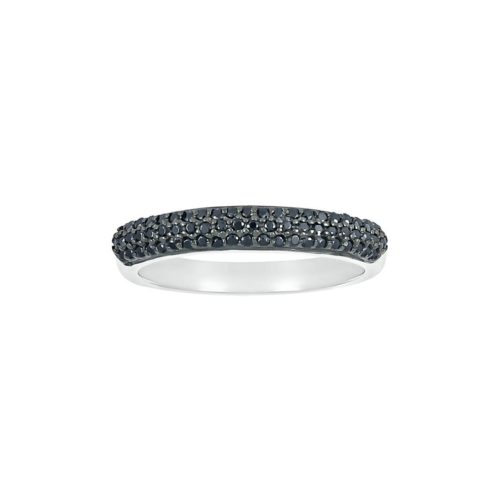 Black Diamond Dome Ring in Sterling Silver (1/3 ct. tw.) – Image 5 of 5