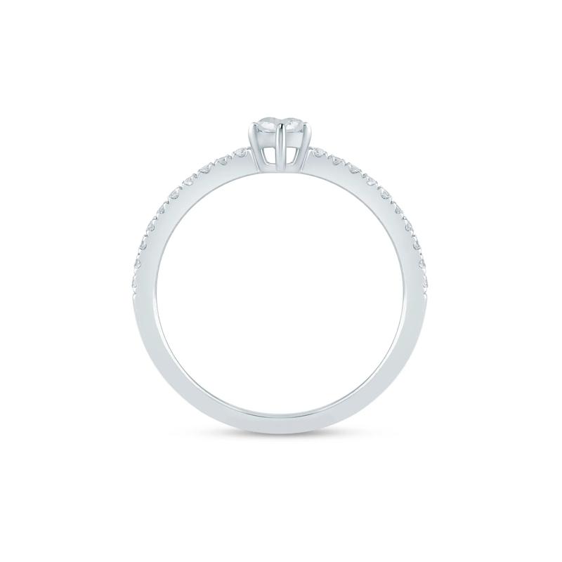 Lab Grown Diamond Heart-Shaped Promise Ring in Sterling Silver &#40;3/8 ct. tw.&#41; – Image 2 of 3