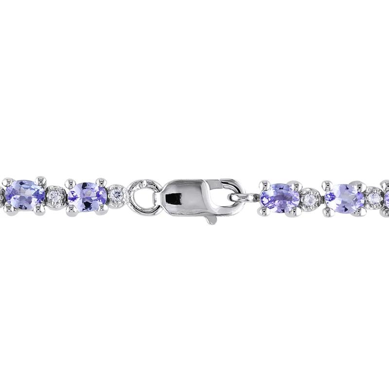 Oval Tanzanite &amp; White Topaz Bracelet in Sterling Silver – Image 3 of 4