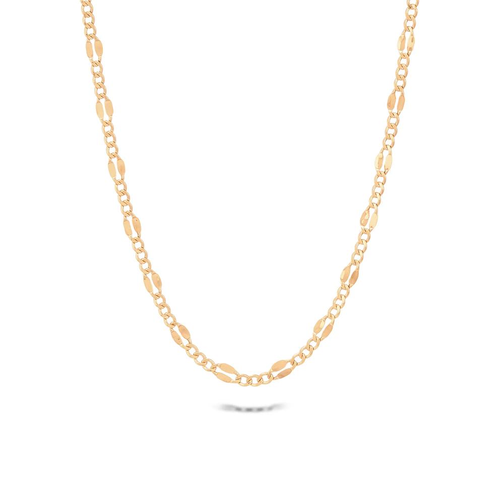 Semi-Solid Figaro Chain in 14K Yellow Gold, 3.2mm 18" – Image 1 of 4