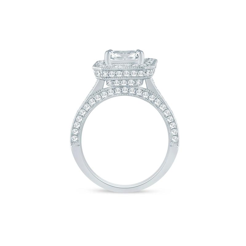 Kaya Radiant Cut Lab Grown Diamond Engagement Ring in 14K White Gold &#40;3 ct. tw.&#41; – Image 2 of 4