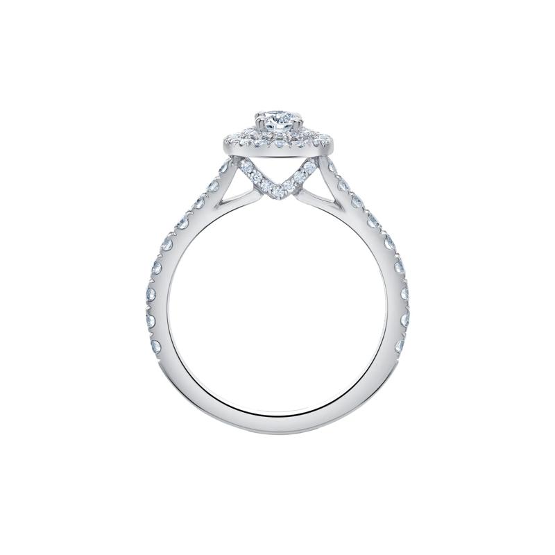 Oval-Shaped Double Halo Diamond Engagement Ring in 14K White Gold &#40;1 ct. tw.&#41; – Image 2 of 7
