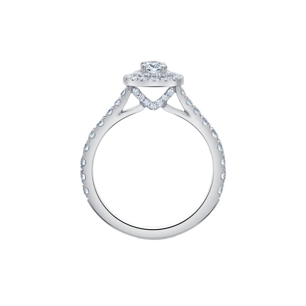 Oval-Shaped Double Halo Diamond Engagement Ring in 14K White Gold (1 ct. tw.) – Image 2 of 7