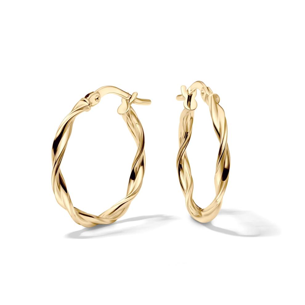 Twist Hoop Earrings in 14K Yellow Gold – Image 1 of 3
