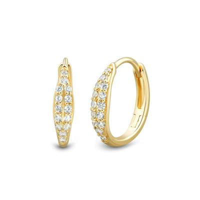 Diamond Huggie Hoop in 10K Yellow Gold (1/5 ct. tw.)