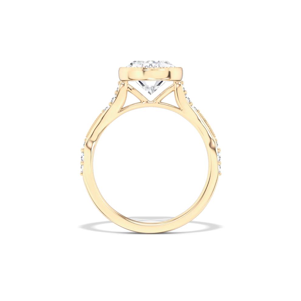 Lab Grown Diamond Oval Milgrain Bezel Engagement Ring in 14K Yellow Gold (3 1/8 ct. tw.) – Image 2 of 4