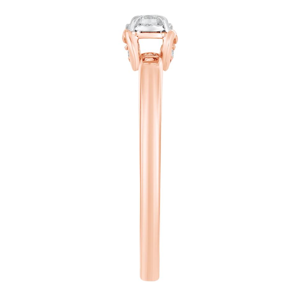 Round Diamond Promise Ring with Illusion Setting in 10K Rose Gold (1/10 ct. tw.) – Image 3 of 3