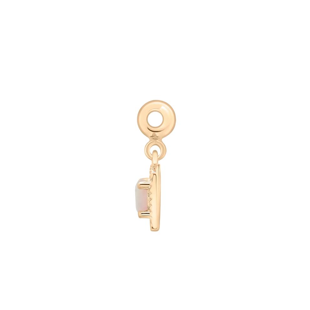 Lab-Created Opal Medallion Birthstone Bead Charm in Vermeil – Image 2 of 3