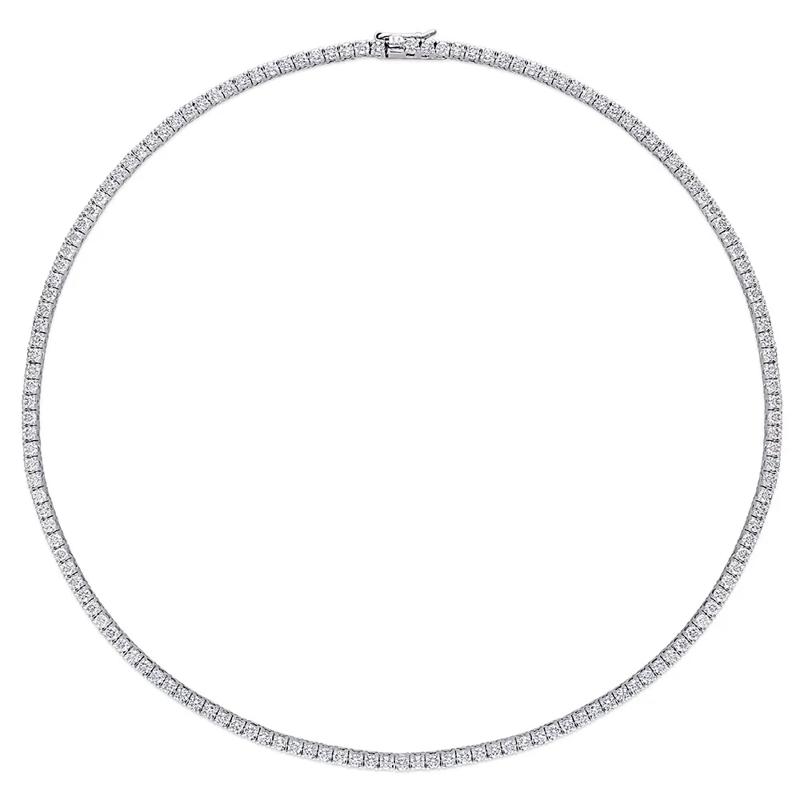 Moissanite Tennis Necklace in Sterling Silver &#40;12 1/2 ct. dew&#41; – Image 2 of 5