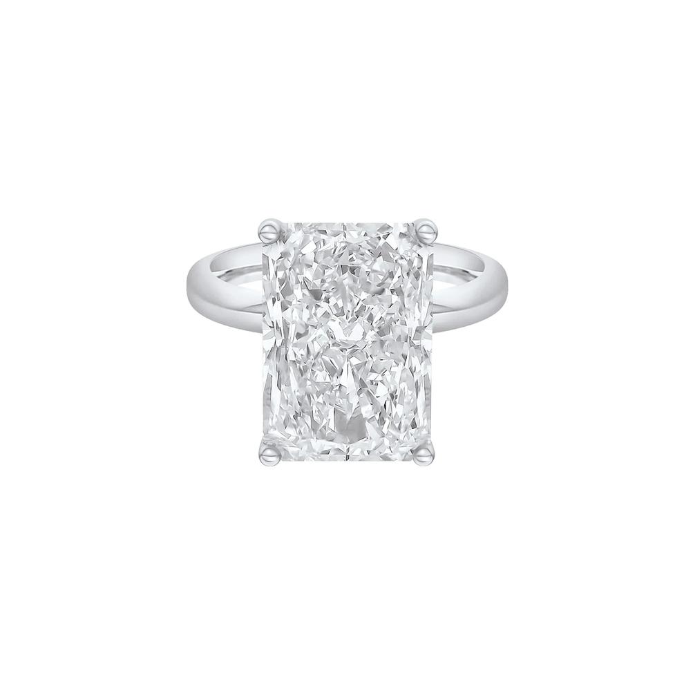 Lab Grown Diamond Radiant-Cut Solitaire Ring in 14K White Gold (8 ct.) – Image 1 of 4