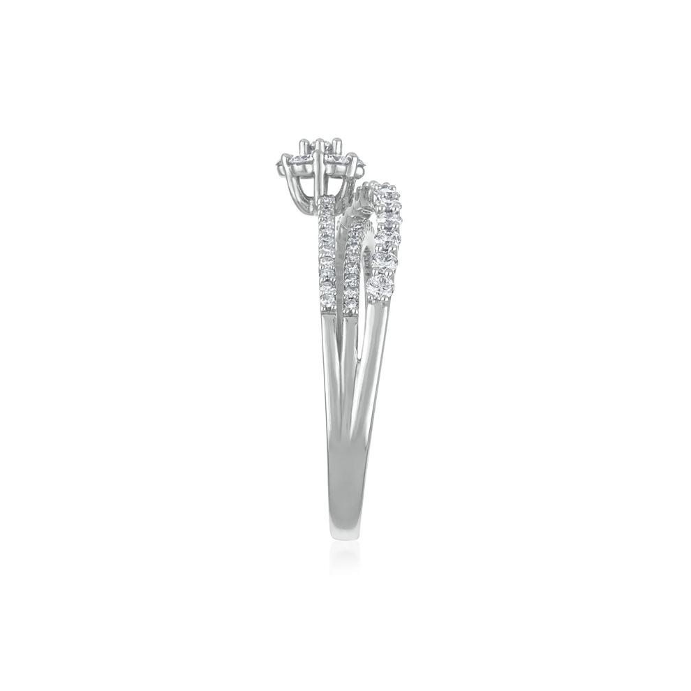 Diamond Floral Bypass Ring in 14K White Gold (5/8 ct. tw.) – Image 3 of 3